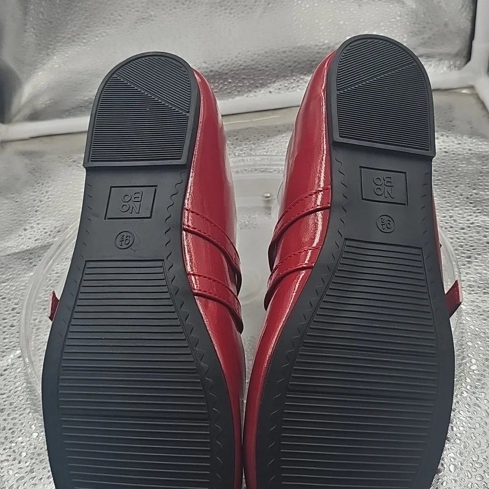 J No Boundaries Red Patent Mary Jane Flats Sz 9.5 Stylish And Comfortable - Picture 8 of 9
